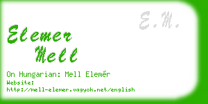elemer mell business card